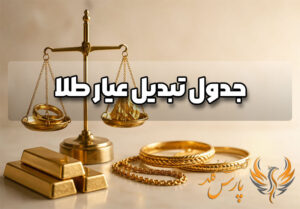 جدول تبدیل عیار طلا